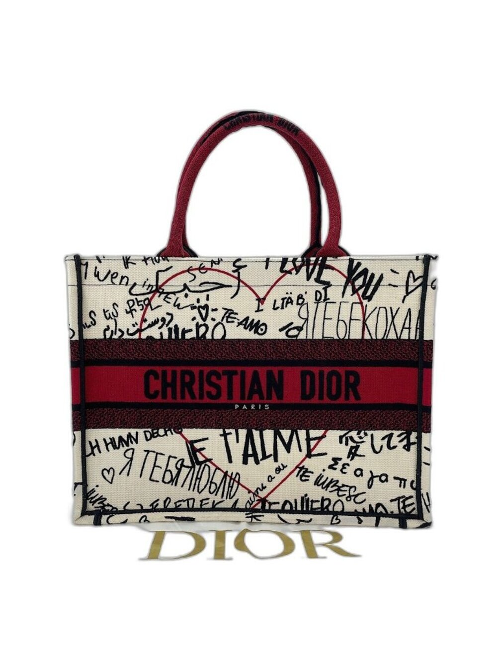 Dior Tote Bag Canvas Book Amour Collection Midi